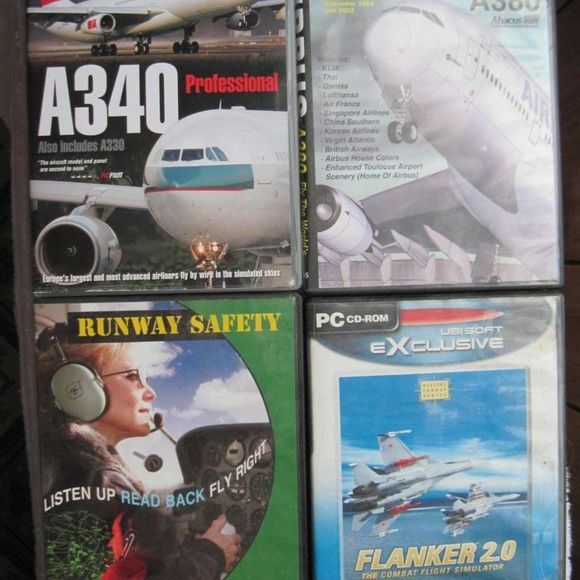 4 PC CD-ROM Flight Simulator Software Games Airbus Runway Safety Flanker Combat - Picture 2 of 14
